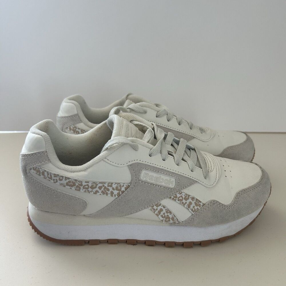 Reebok Classic Shoes Womens Size 8.5 Leopard Print Sneakers AR30142W Cream